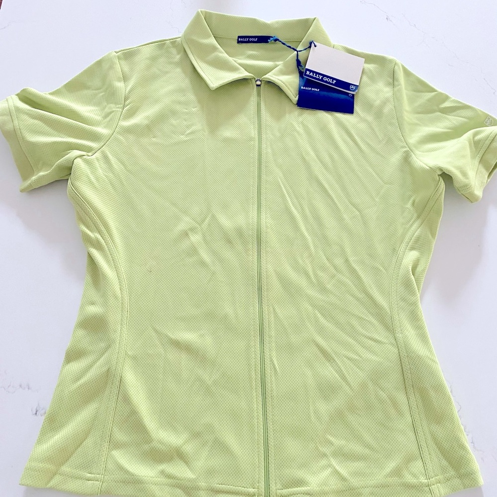 NWT! Bally Lime Green Polo Full Zip Shirt (EU 46)
